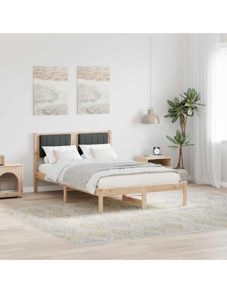 Letto con Testiera Rivestita Grigio scuro 120 x 200 cm