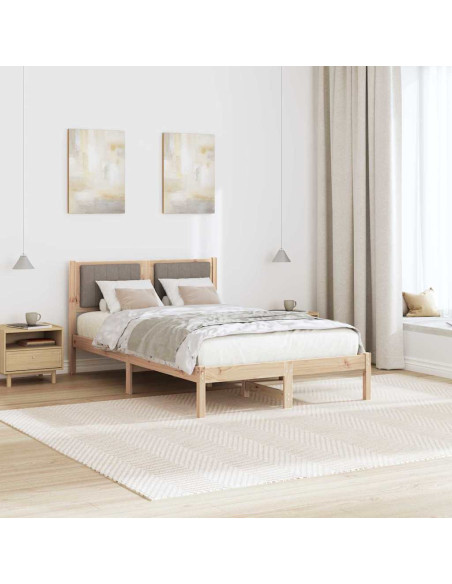 Letto con Testiera Rivestita Talpa 120 x 200 cm Pino massello