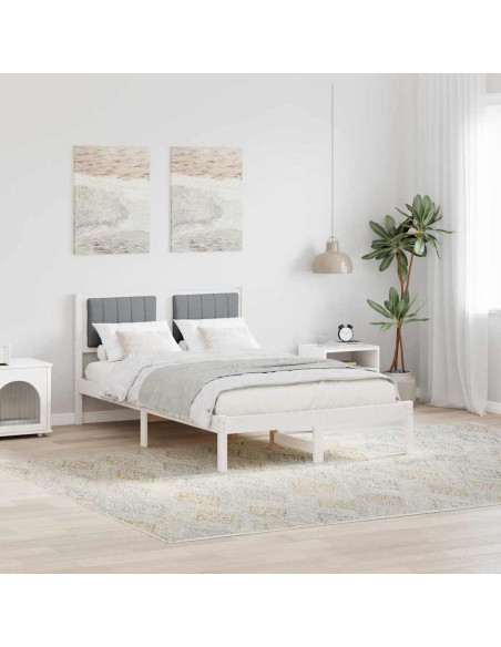 Letto con Testiera Rivestita Grigio chiaro 120 x 200 cm