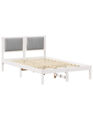 Letto con Testiera Rivestita Grigio chiaro 120 x 200 cm