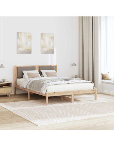 Letto con Testiera Rivestita Talpa 140 x 190 cm Pino massello