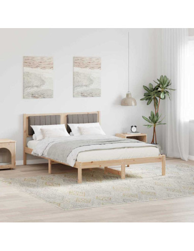 Letto con Testiera Rivestita Talpa 135 x 190 cm Pino massello