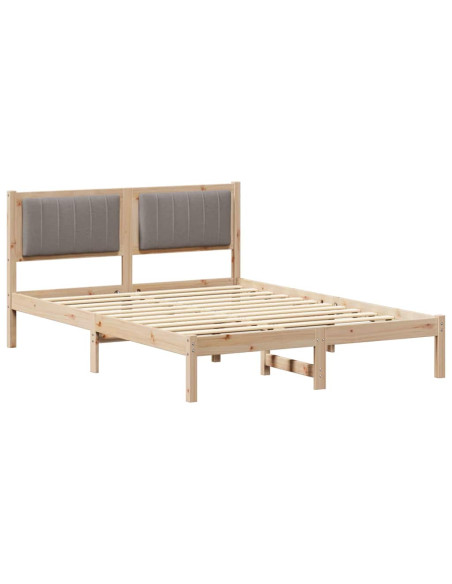 Letto con Testiera Rivestita Talpa 135 x 190 cm Pino massello