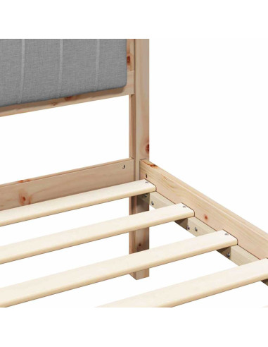 Letto con Testiera Rivestita Grigio chiaro 120 x 190 cm