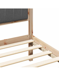 Letto con Testiera Rivestita Grigio scuro 120 x 190 cm 2