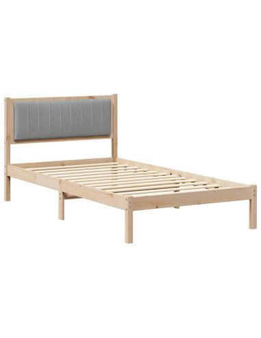 Letto con Testiera Rivestita Grigio chiaro 100 x 200 cm