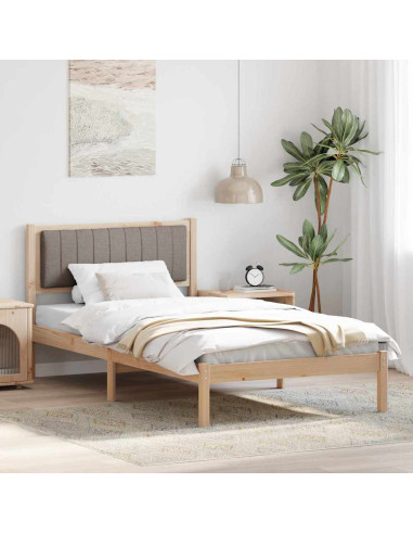 Letto con Testiera Rivestita Talpa 100 x 200 cm Pino massello