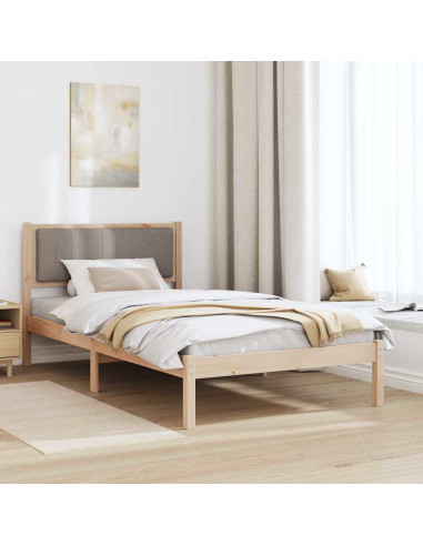Letto con Testiera Rivestita Talpa 100 x 200 cm Pino massello