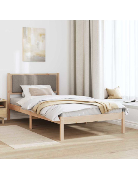 Letto con Testiera Rivestita Talpa 100 x 200 cm Pino massello