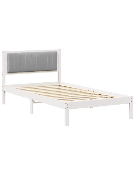 Letto con Testiera Rivestita Grigio chiaro 100 x 200 cm