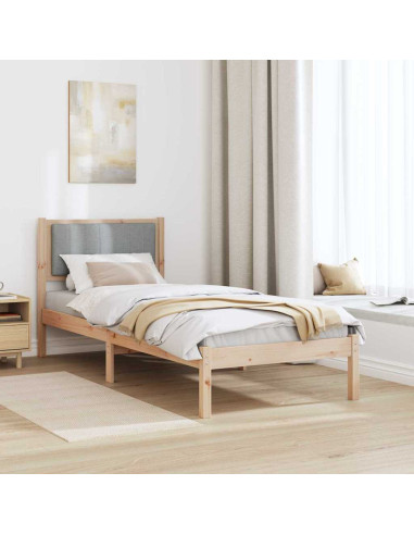 Letto con Testiera Rivestita Grigio chiaro 80 x 200 cm