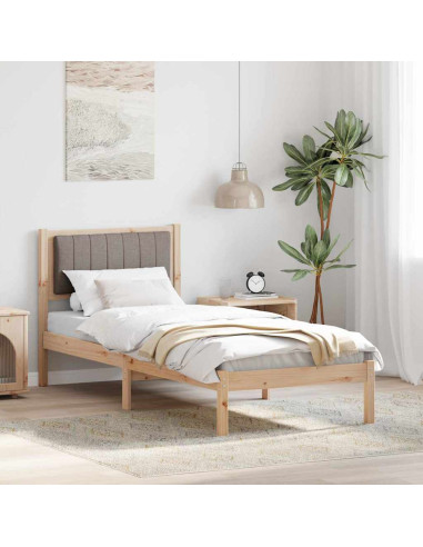 Letto con Testiera Rivestita Talpa 80 x 200 cm Pino massello