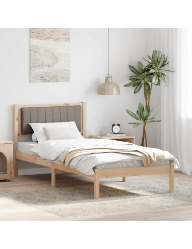 Letto con Testiera Rivestita Talpa 90 x 190 cm Pino massello