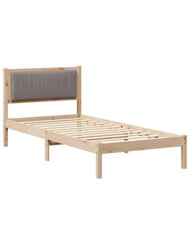 Letto con Testiera Rivestita Talpa 90 x 190 cm Pino massello