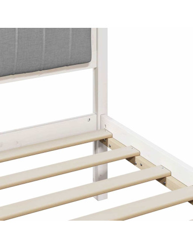 Letto con Testiera Rivestita Grigio chiaro 90 x 190 cm