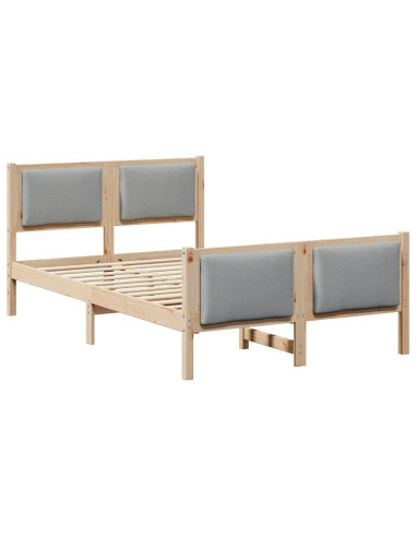 Struttura del letto Grigio chiaro 120 x 200 cm Tessuto