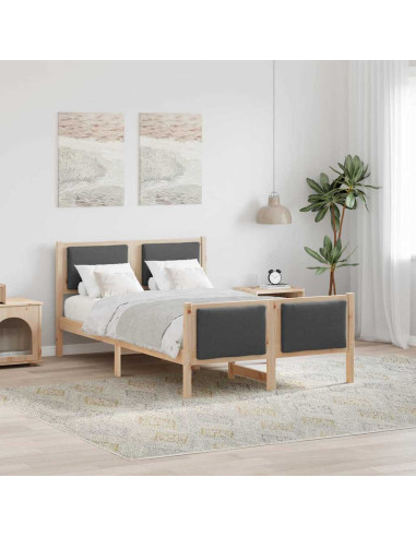 Struttura del letto Grigio scuro 120 x 200 cm Tessuto