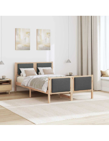 Struttura del letto Grigio scuro 120 x 200 cm Tessuto