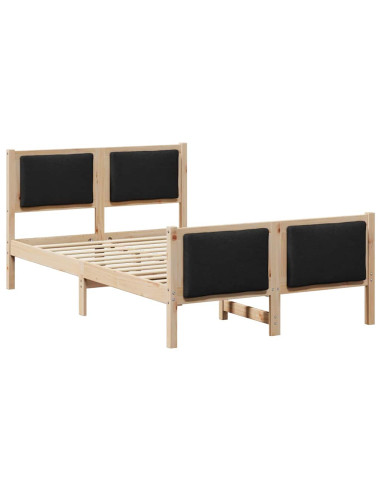 Struttura del letto con testiera Nero 120 x 200 cm Tessuto