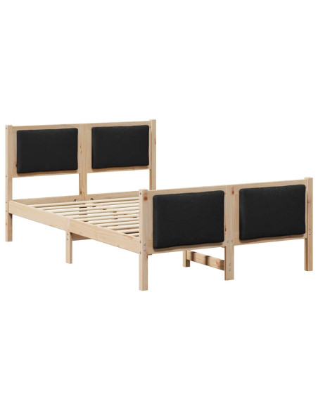 Struttura del letto con testiera Nero 120 x 200 cm Tessuto