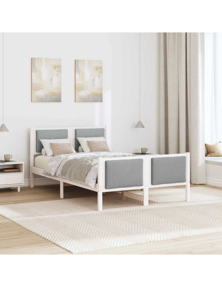 Struttura del letto Grigio chiaro 120 x 200 cm Tessuto