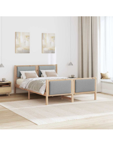 Struttura del letto Grigio chiaro 140 x 190 cm Tessuto