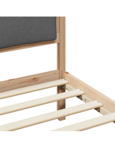 Struttura del letto Grigio scuro 140 x 190 cm Tessuto