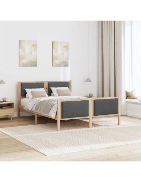 Struttura del letto Grigio scuro 140 x 190 cm Tessuto