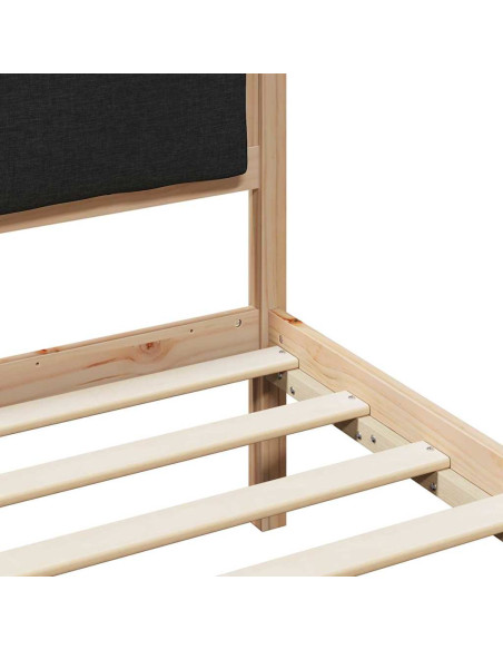 Struttura del letto con testiera Nero 140 x 190 cm Tessuto