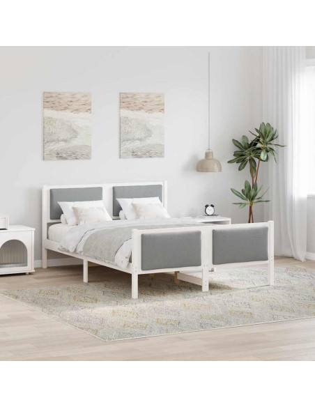 Struttura del letto Grigio chiaro 140 x 190 cm Tessuto