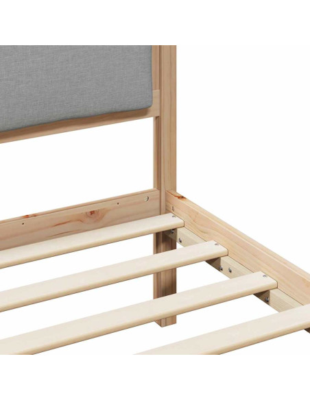 Struttura del letto Grigio chiaro 135 x 190 cm Tessuto