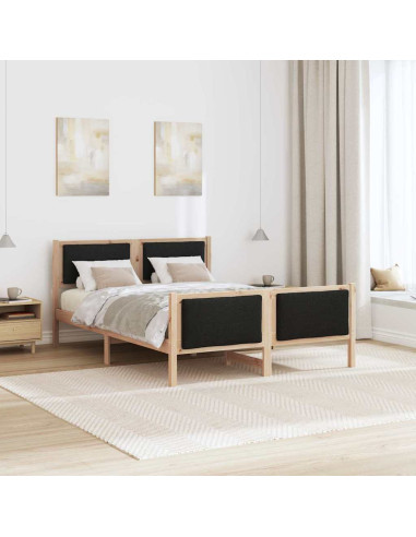 Struttura del letto con testiera Nero 135 x 190 cm Tessuto