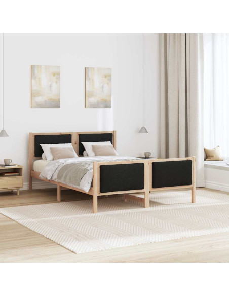 Struttura del letto con testiera Nero 135 x 190 cm Tessuto
