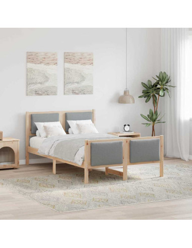 Struttura del letto Grigio chiaro 120 x 190 cm Tessuto