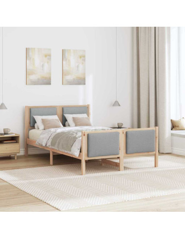 Struttura del letto Grigio chiaro 120 x 190 cm Tessuto