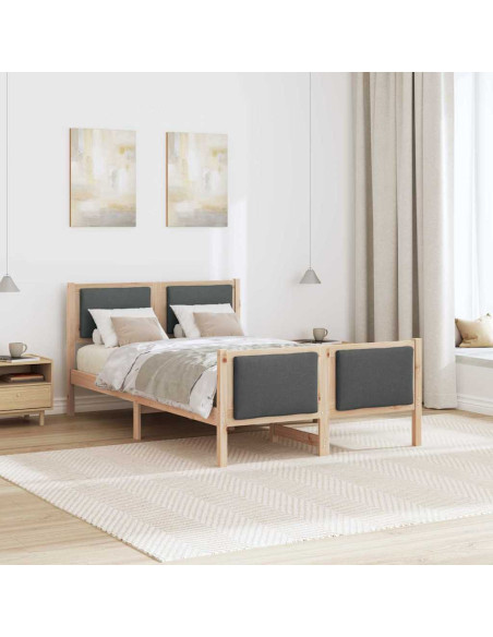 Struttura del letto Grigio scuro 120 x 190 cm Tessuto