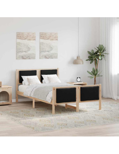 Struttura del letto con testiera Nero 120 x 190 cm Tessuto