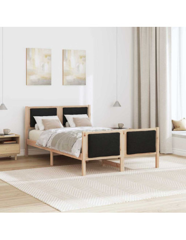 Struttura del letto con testiera Nero 120 x 190 cm Tessuto