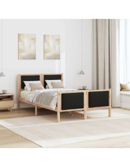 Struttura del letto con testiera Nero 120 x 190 cm Tessuto