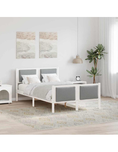 Struttura del letto Grigio chiaro 120 x 190 cm Tessuto