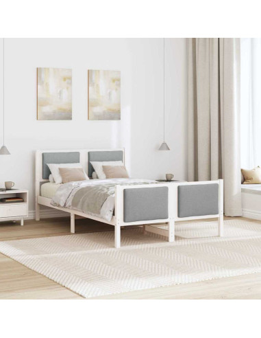 Struttura del letto Grigio chiaro 120 x 190 cm Tessuto