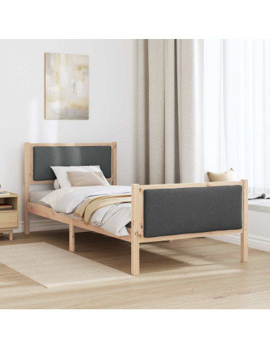 Struttura del letto Grigio scuro 100 x 200 cm Tessuto