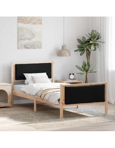 Struttura del letto con testiera Nero 100 x 200 cm Tessuto