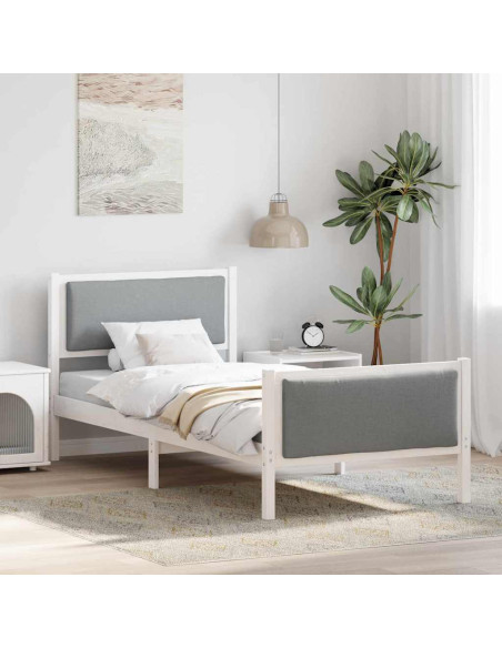 Struttura del letto Grigio chiaro 100 x 200 cm Tessuto