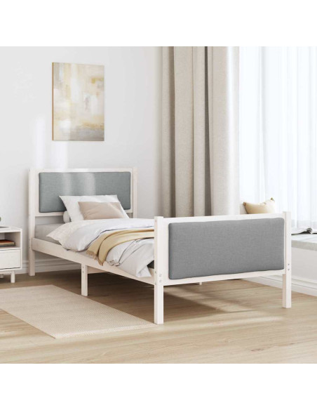 Struttura del letto Grigio chiaro 100 x 200 cm Tessuto