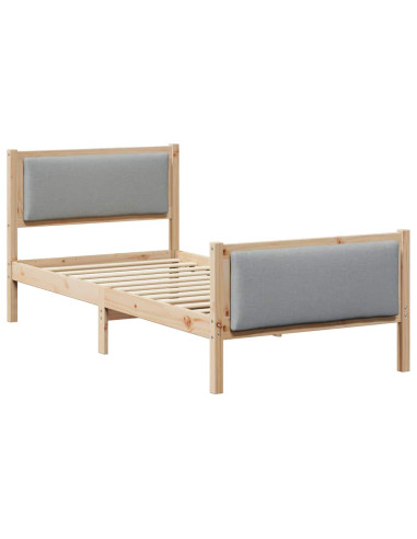 Struttura del letto Grigio chiaro 90 x 200 cm Tessuto