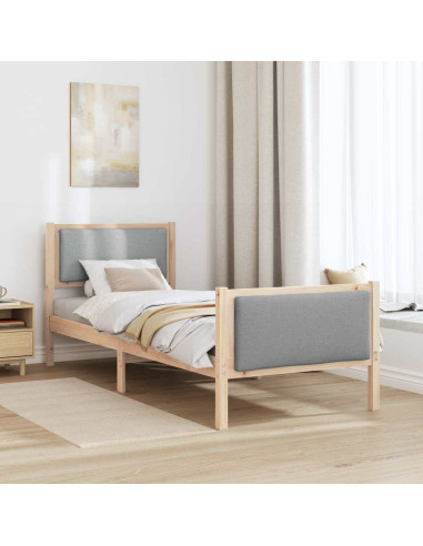 Struttura del letto Grigio chiaro 80 x 200 cm Tessuto