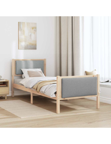 Struttura del letto Grigio chiaro 80 x 200 cm Tessuto