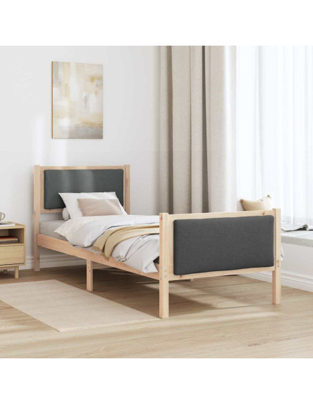 Struttura del letto Grigio scuro 80 x 200 cm Tessuto