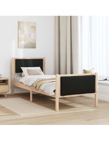 Struttura del letto con testiera Nero 80 x 200 cm Tessuto